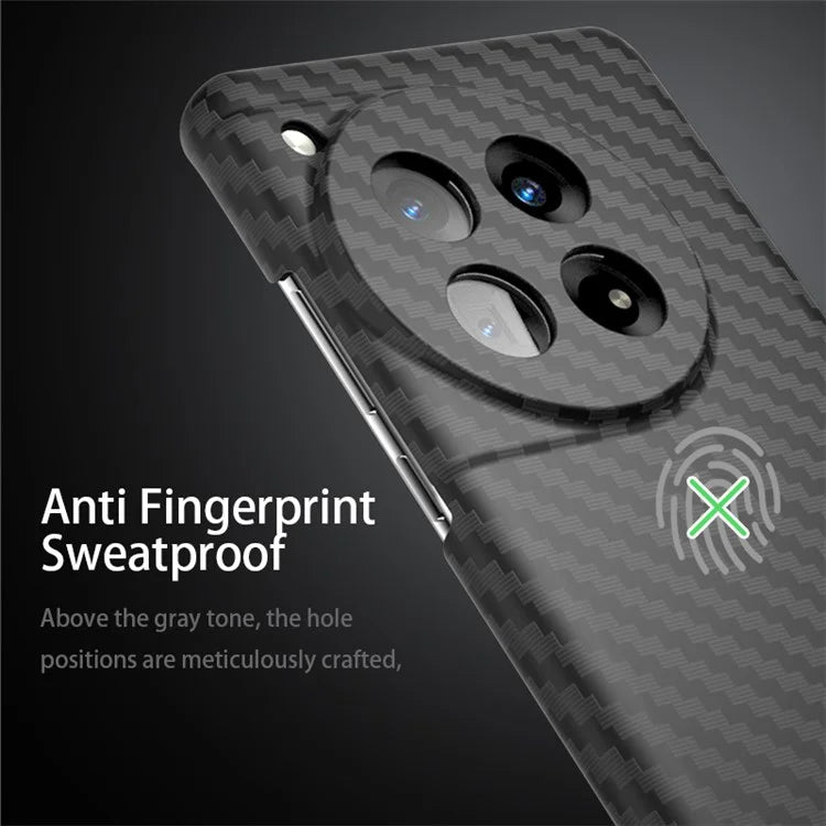 For OnePlus 12R 5G / Ace 3 5G Case Hard PC Phone Cover Splicing Carbon Fiber Texture