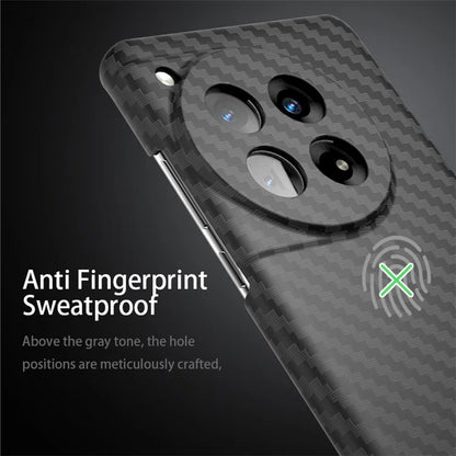 For OnePlus 12R 5G / Ace 3 5G Case Hard PC Phone Cover Splicing Carbon Fiber Texture