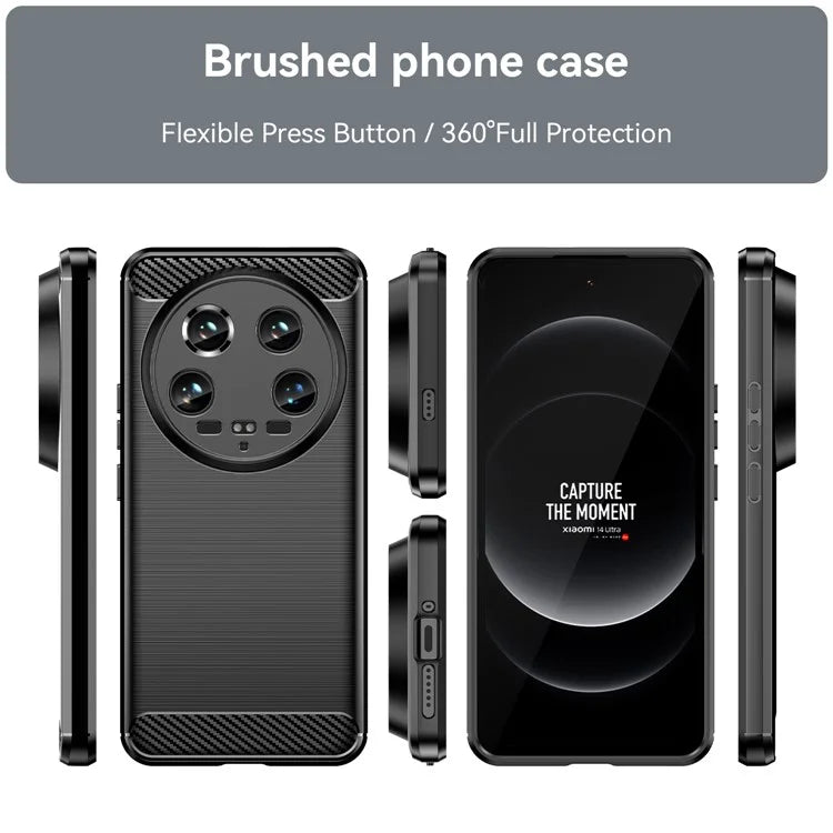 For Xiaomi 14 Ultra TPU Case Carbon Fiber Texture Protective Phone Cover