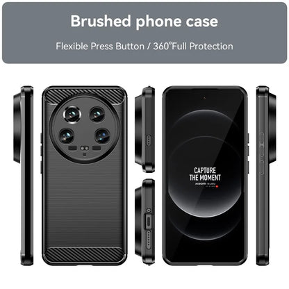 For Xiaomi 14 Ultra TPU Case Carbon Fiber Texture Protective Phone Cover