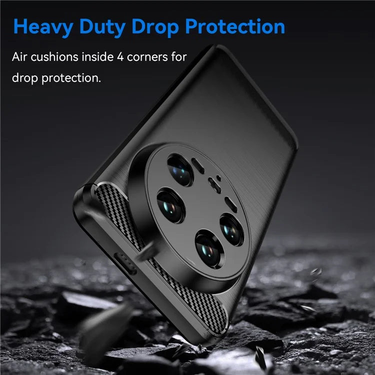 For Xiaomi 14 Ultra TPU Case Carbon Fiber Texture Protective Phone Cover