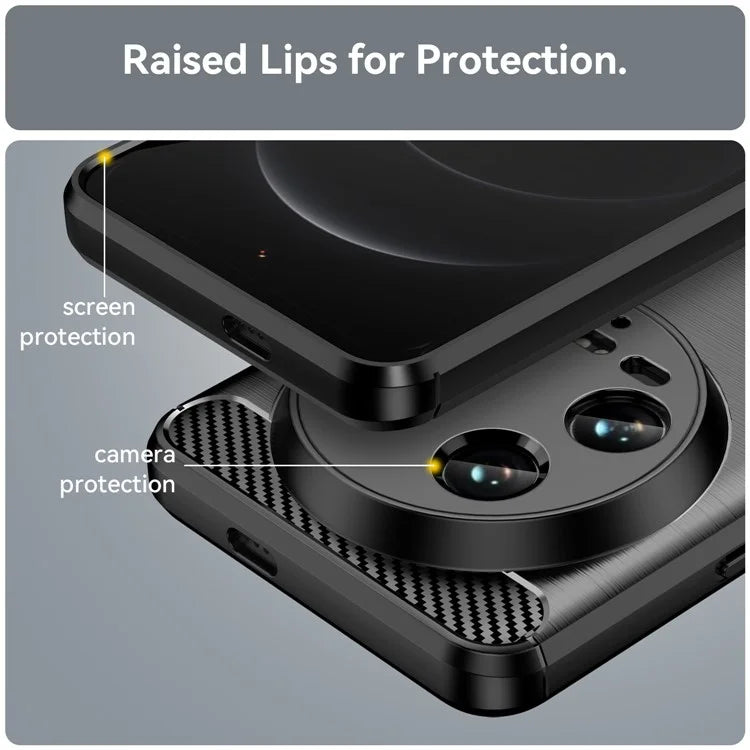 For Xiaomi 14 Ultra TPU Case Carbon Fiber Texture Protective Phone Cover