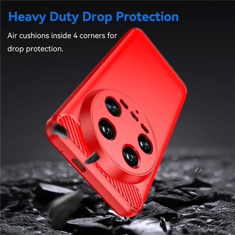 For Xiaomi 14 Ultra TPU Case Carbon Fiber Texture Protective Phone Cover