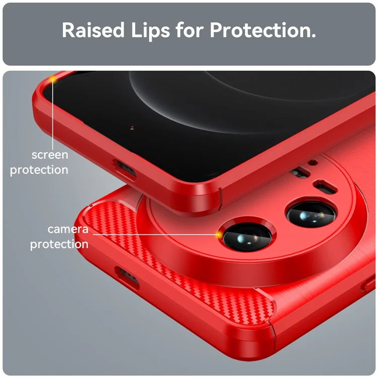 For Xiaomi 14 Ultra TPU Case Carbon Fiber Texture Protective Phone Cover