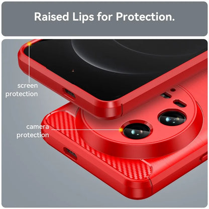 For Xiaomi 14 Ultra TPU Case Carbon Fiber Texture Protective Phone Cover
