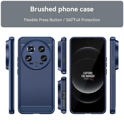 For Xiaomi 14 Ultra TPU Case Carbon Fiber Texture Protective Phone Cover