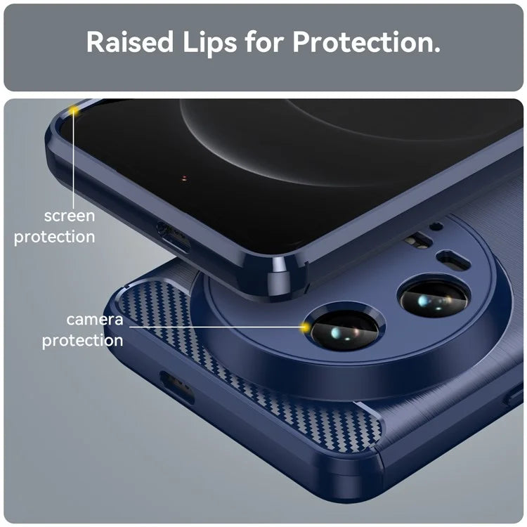 For Xiaomi 14 Ultra TPU Case Carbon Fiber Texture Protective Phone Cover