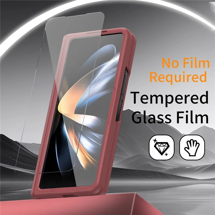 For Samsung Galaxy Z Fold4 5G Slim Case Hard PC Shockproof Kickstand Case with HD Screen Protector