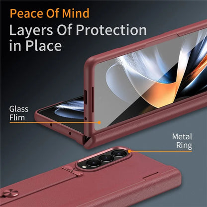 For Samsung Galaxy Z Fold4 5G Slim Case Hard PC Shockproof Kickstand Case with HD Screen Protector