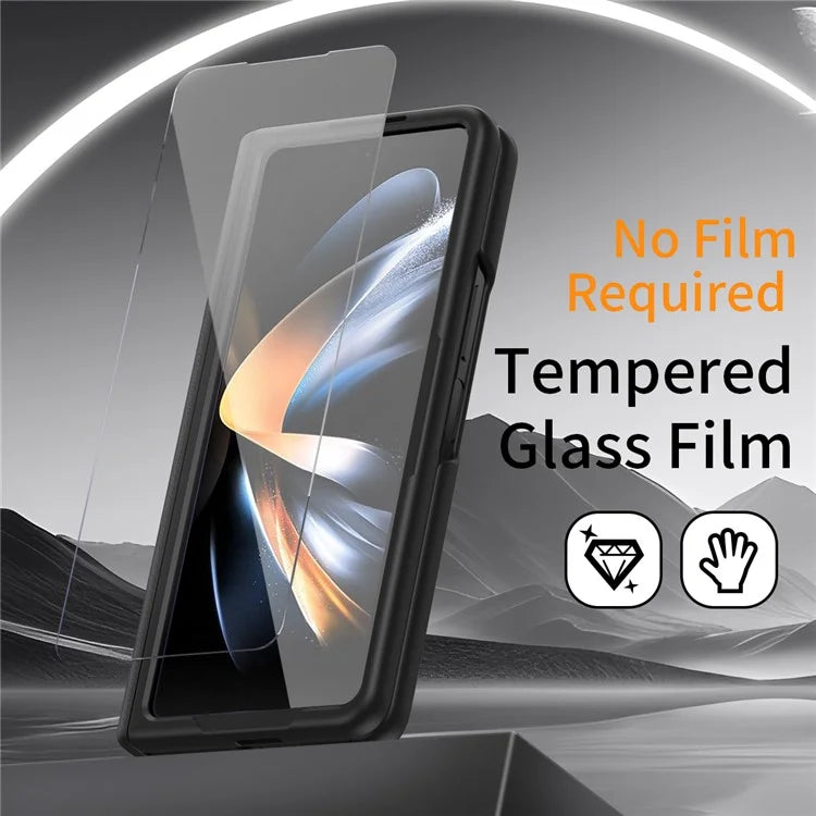 For Samsung Galaxy Z Fold4 5G Slim Case Hard PC Shockproof Kickstand Case with HD Screen Protector