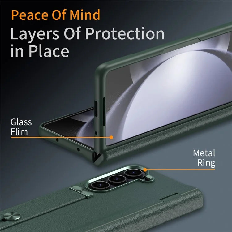 For Samsung Galaxy Z Fold5 5G Kickstand Case Protective Hard PC Slim Case with HD Screen Protector