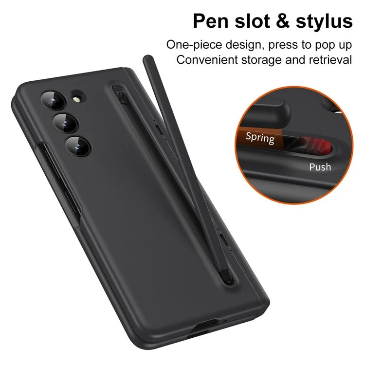 For Samsung Galaxy Z Fold5 5G Full Guard Case Hard PC Kickstand Phone Cover with Glass Film, Stylus