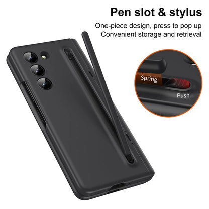 For Samsung Galaxy Z Fold5 5G Full Guard Case Hard PC Kickstand Phone Cover with Glass Film, Stylus