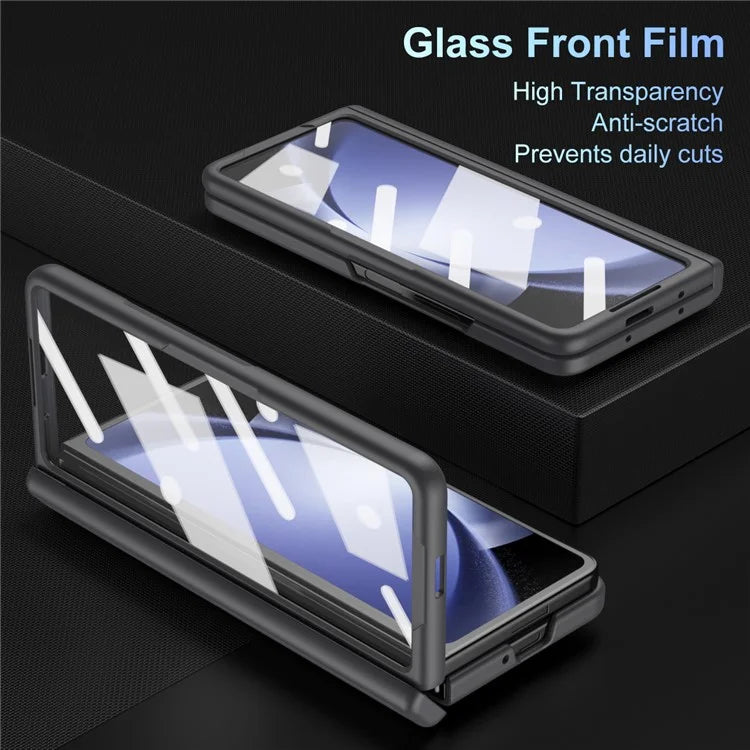 For Samsung Galaxy Z Fold5 5G Full Guard Case Hard PC Kickstand Phone Cover with Glass Film, Stylus