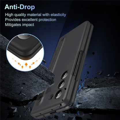 For Samsung Galaxy Z Fold5 5G Full Guard Case Hard PC Kickstand Phone Cover with Glass Film, Stylus