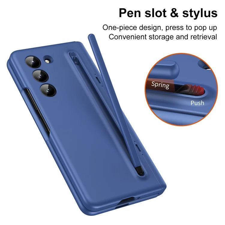 For Samsung Galaxy Z Fold5 5G Full Guard Case Hard PC Kickstand Phone Cover with Glass Film, Stylus