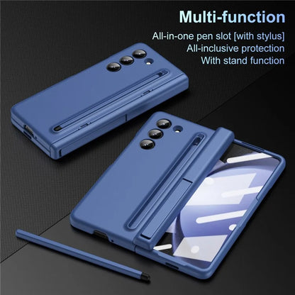 For Samsung Galaxy Z Fold5 5G Full Guard Case Hard PC Kickstand Phone Cover with Glass Film, Stylus