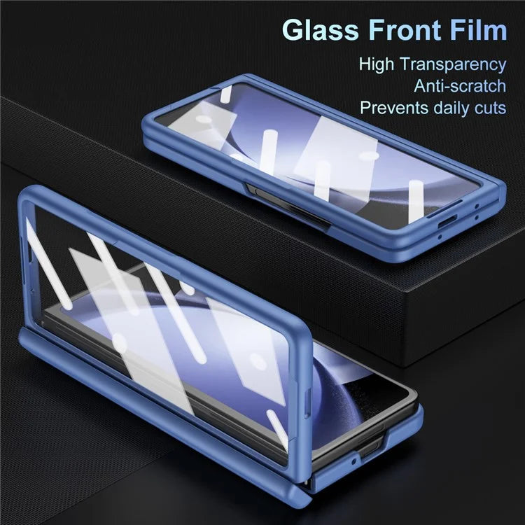 For Samsung Galaxy Z Fold5 5G Full Guard Case Hard PC Kickstand Phone Cover with Glass Film, Stylus