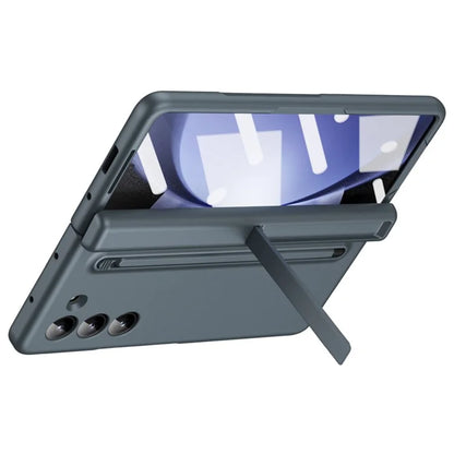 For Samsung Galaxy Z Fold5 5G Full Guard Case Hard PC Kickstand Phone Cover with Glass Film, Stylus
