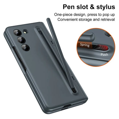 For Samsung Galaxy Z Fold5 5G Full Guard Case Hard PC Kickstand Phone Cover with Glass Film, Stylus