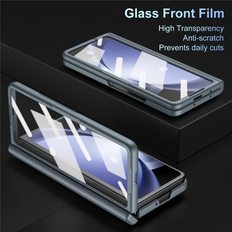 For Samsung Galaxy Z Fold5 5G Full Guard Case Hard PC Kickstand Phone Cover with Glass Film, Stylus