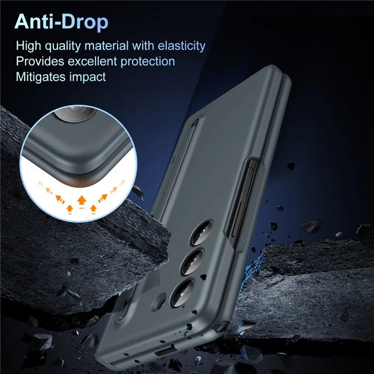 For Samsung Galaxy Z Fold5 5G Full Guard Case Hard PC Kickstand Phone Cover with Glass Film, Stylus
