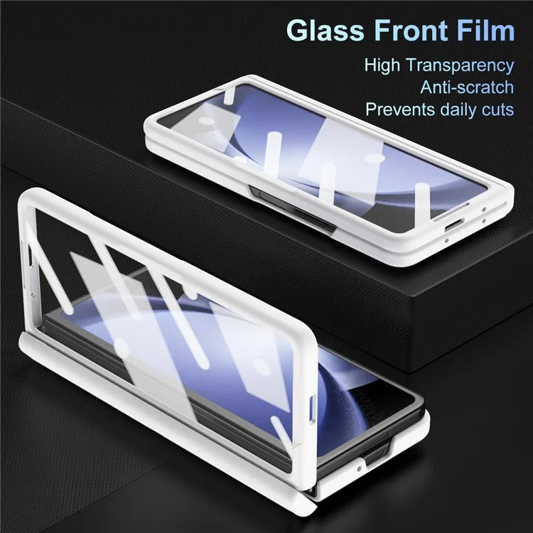 For Samsung Galaxy Z Fold5 5G Full Guard Case Hard PC Kickstand Phone Cover with Glass Film, Stylus
