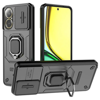 For Realme C67 4G Case PC+TPU Slide Lens Lid Phone Cover