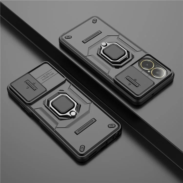 For Realme C67 4G Case PC+TPU Slide Lens Lid Phone Cover