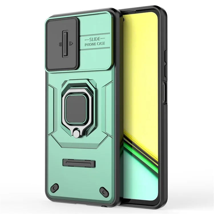 For Realme C67 4G Case PC+TPU Slide Lens Lid Phone Cover