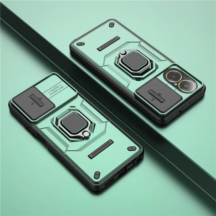 For Realme C67 4G Case PC+TPU Slide Lens Lid Phone Cover