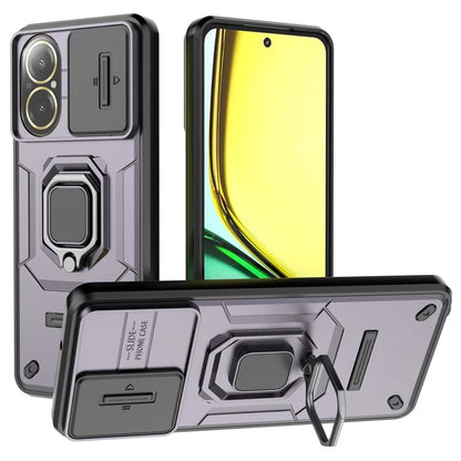 For Realme C67 4G Case PC+TPU Slide Lens Lid Phone Cover