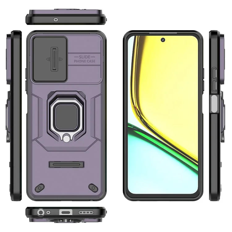 For Realme C67 4G Case PC+TPU Slide Lens Lid Phone Cover