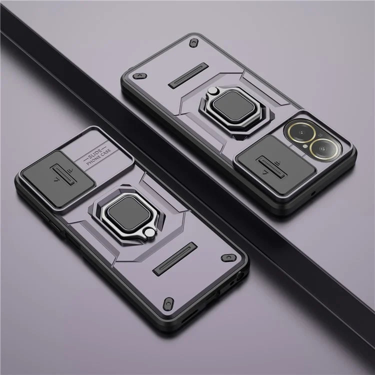For Realme C67 4G Case PC+TPU Slide Lens Lid Phone Cover