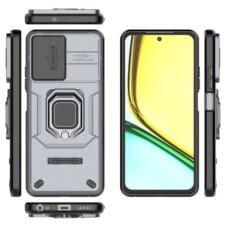 For Realme C67 4G Case PC+TPU Slide Lens Lid Phone Cover