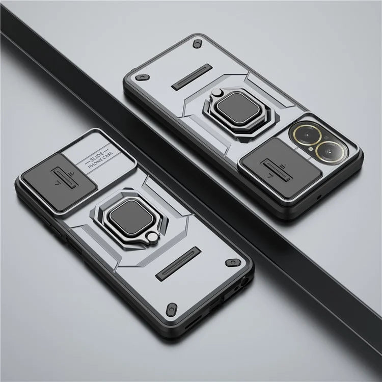For Realme C67 4G Case PC+TPU Slide Lens Lid Phone Cover