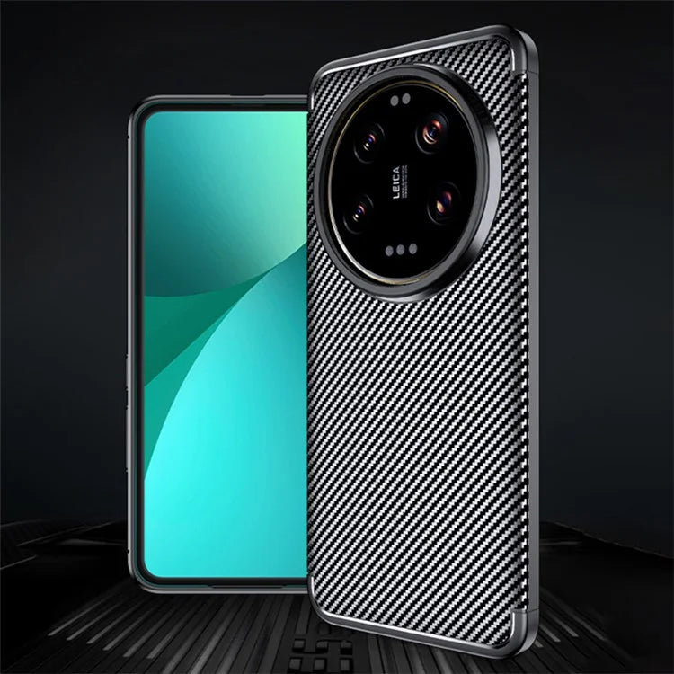 For Xiaomi 14 Ultra Case TPU Carbon Fiber Texture Shockproof Mobile Phone Cover