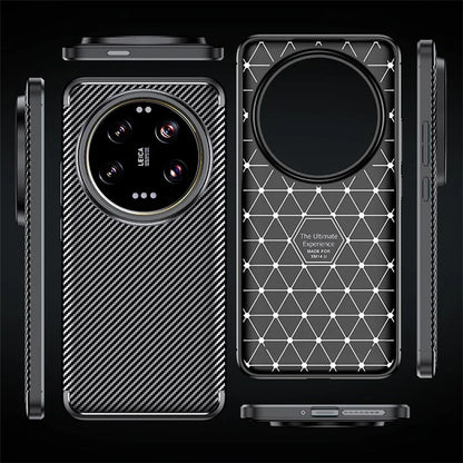 For Xiaomi 14 Ultra Case TPU Carbon Fiber Texture Shockproof Mobile Phone Cover