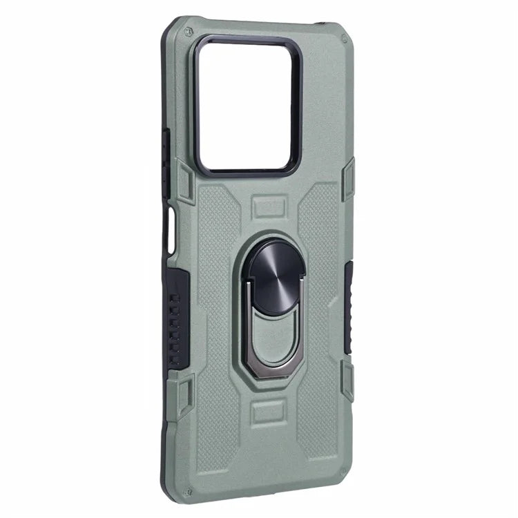 For Xiaomi Redmi Note 13 5G Phone Case Anti-scratch PC+TPU Protective Cover with Ring Kickstand