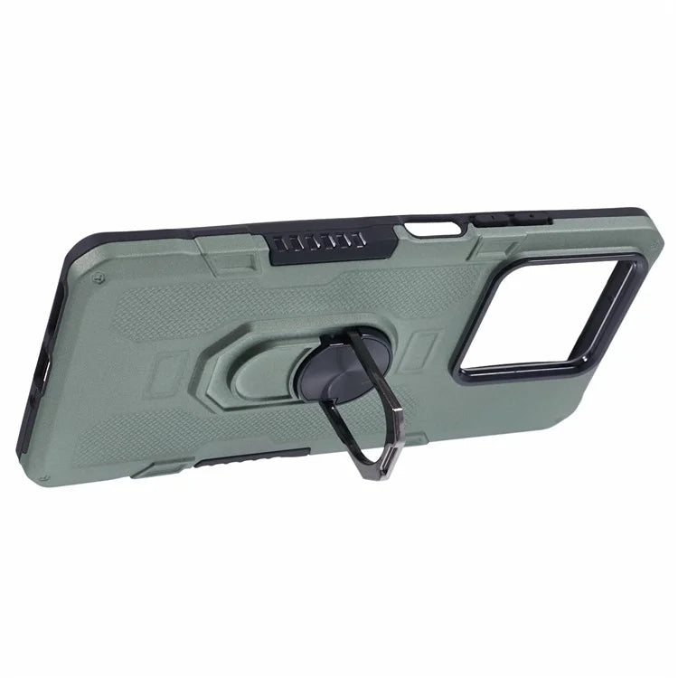 For Xiaomi Redmi Note 13 5G Phone Case Anti-scratch PC+TPU Protective Cover with Ring Kickstand