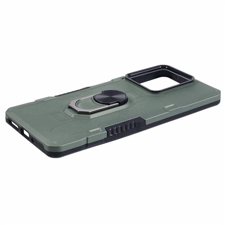 For Xiaomi Redmi Note 13 5G Phone Case Anti-scratch PC+TPU Protective Cover with Ring Kickstand