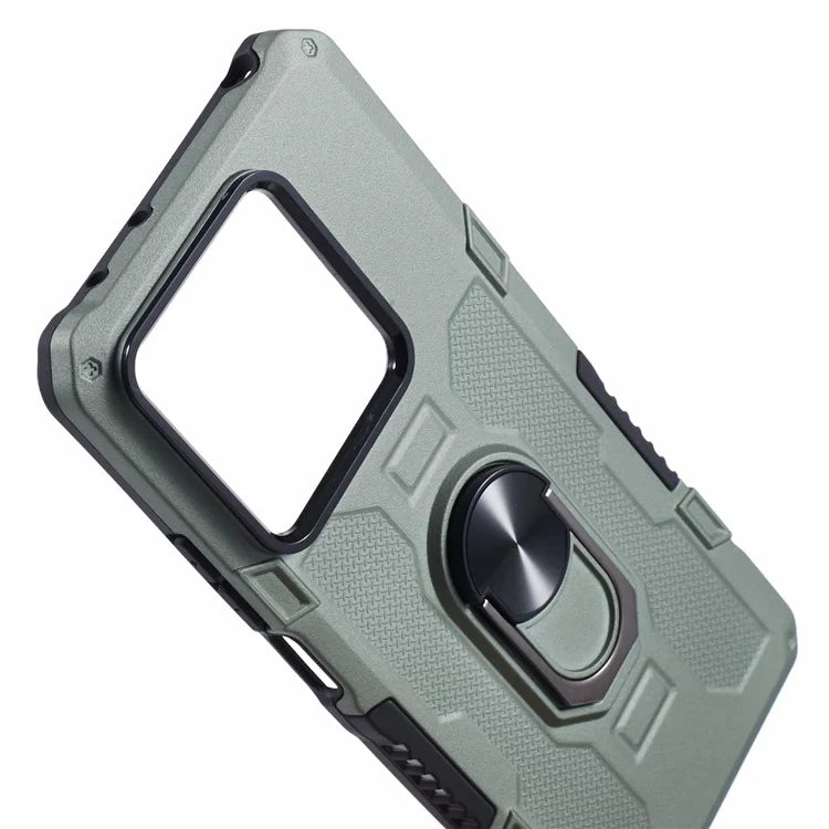 For Xiaomi Redmi Note 13 5G Phone Case Anti-scratch PC+TPU Protective Cover with Ring Kickstand
