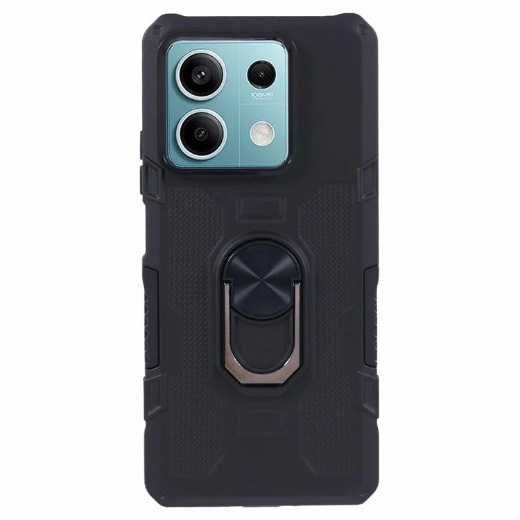 For Xiaomi Redmi Note 13 5G Phone Case Anti-scratch PC+TPU Protective Cover with Ring Kickstand