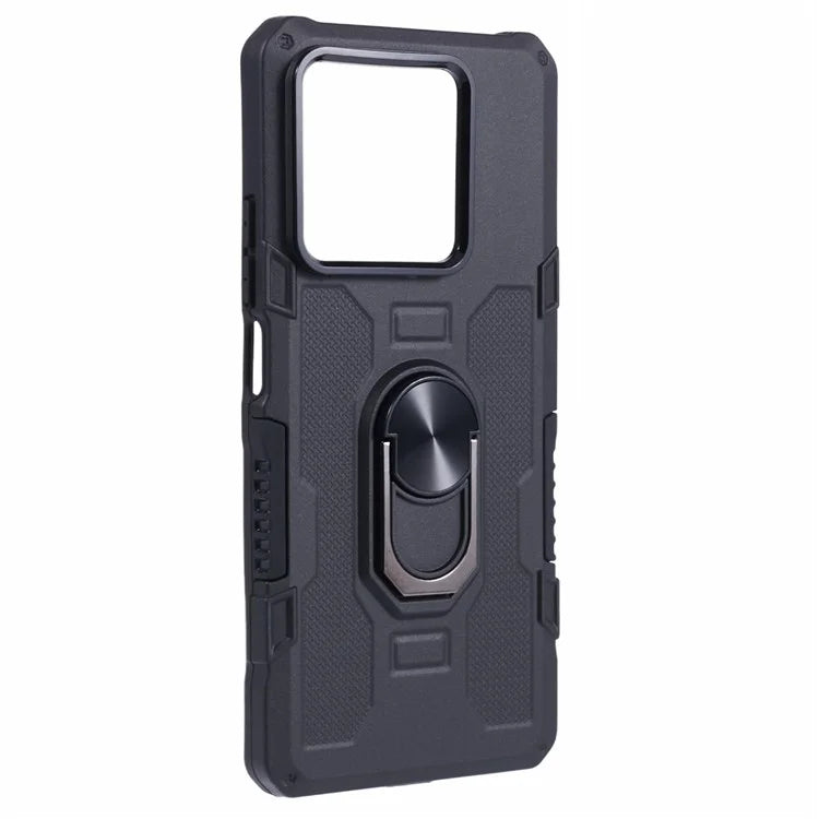 For Xiaomi Redmi Note 13 5G Phone Case Anti-scratch PC+TPU Protective Cover with Ring Kickstand