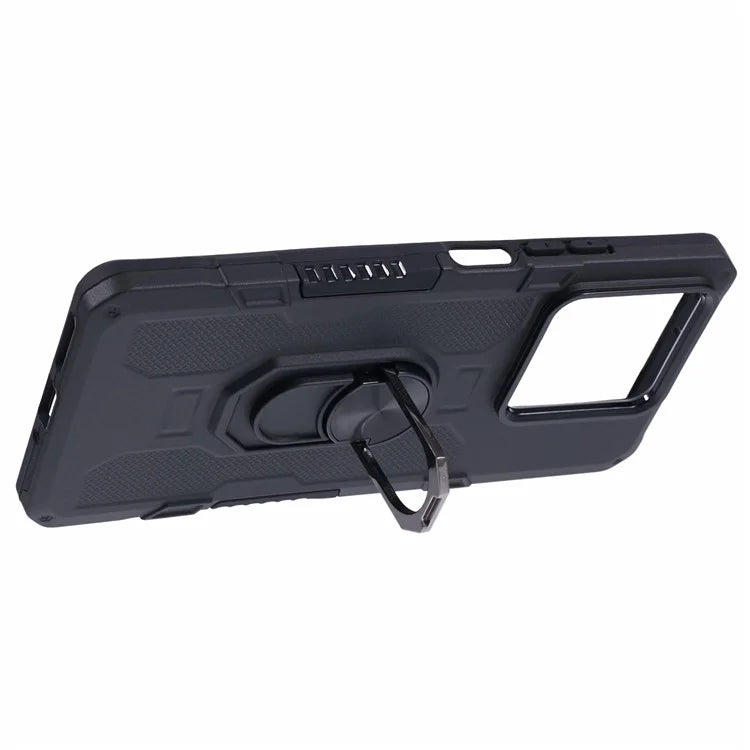 For Xiaomi Redmi Note 13 5G Phone Case Anti-scratch PC+TPU Protective Cover with Ring Kickstand