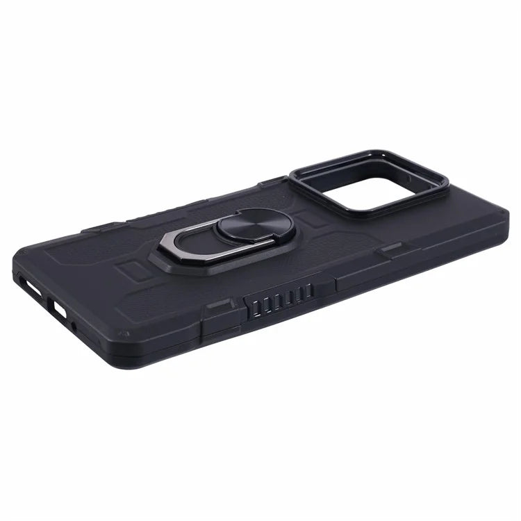 For Xiaomi Redmi Note 13 5G Phone Case Anti-scratch PC+TPU Protective Cover with Ring Kickstand