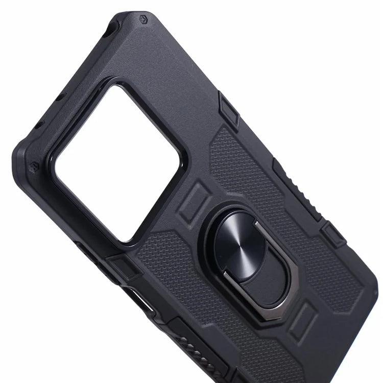 For Xiaomi Redmi Note 13 5G Phone Case Anti-scratch PC+TPU Protective Cover with Ring Kickstand