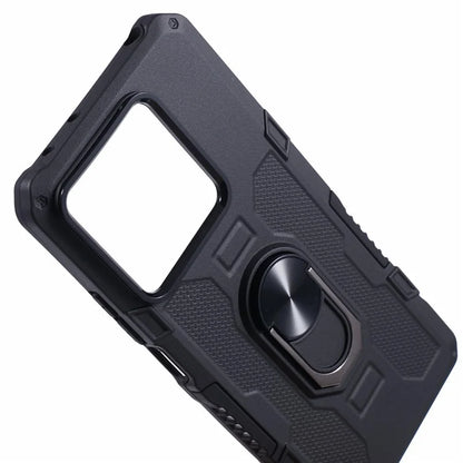 For Xiaomi Redmi Note 13 5G Phone Case Anti-scratch PC+TPU Protective Cover with Ring Kickstand