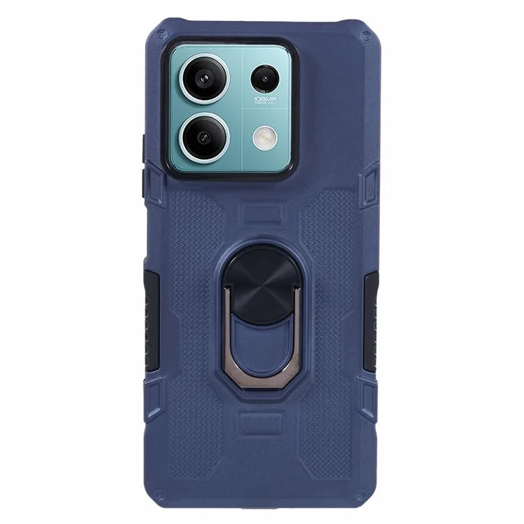 For Xiaomi Redmi Note 13 5G Phone Case Anti-scratch PC+TPU Protective Cover with Ring Kickstand