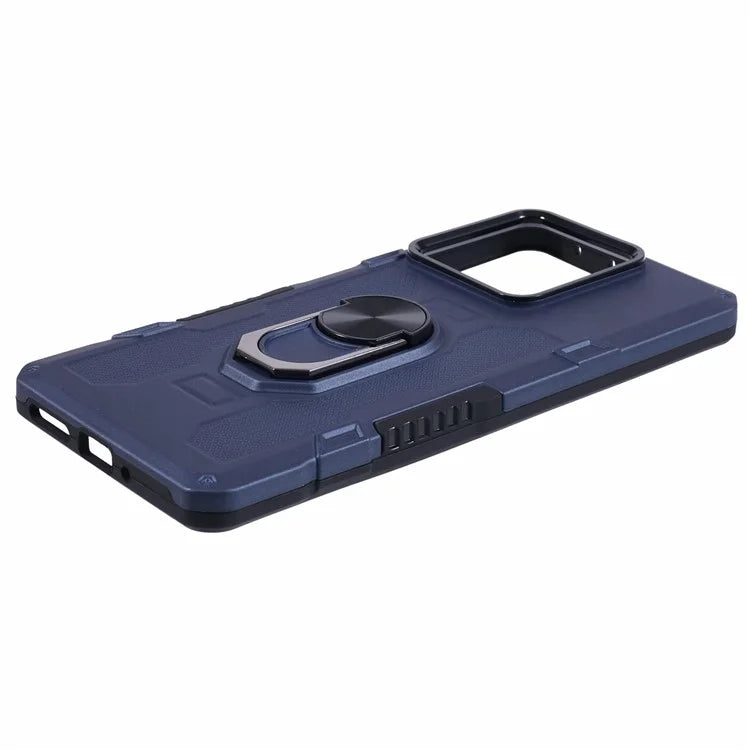 For Xiaomi Redmi Note 13 5G Phone Case Anti-scratch PC+TPU Protective Cover with Ring Kickstand